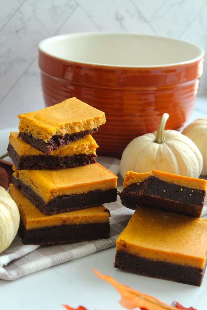 Browned Butter Pumpkin Cheesecake Brownies | The Squeaky Mixer