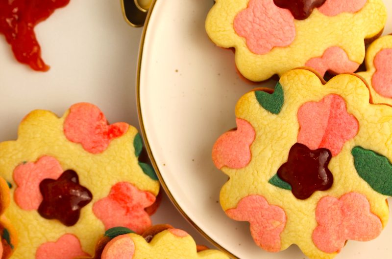 Floral Linzer Cookies