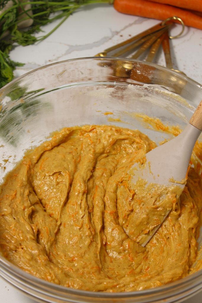 fully mixed carrot cake bars batter