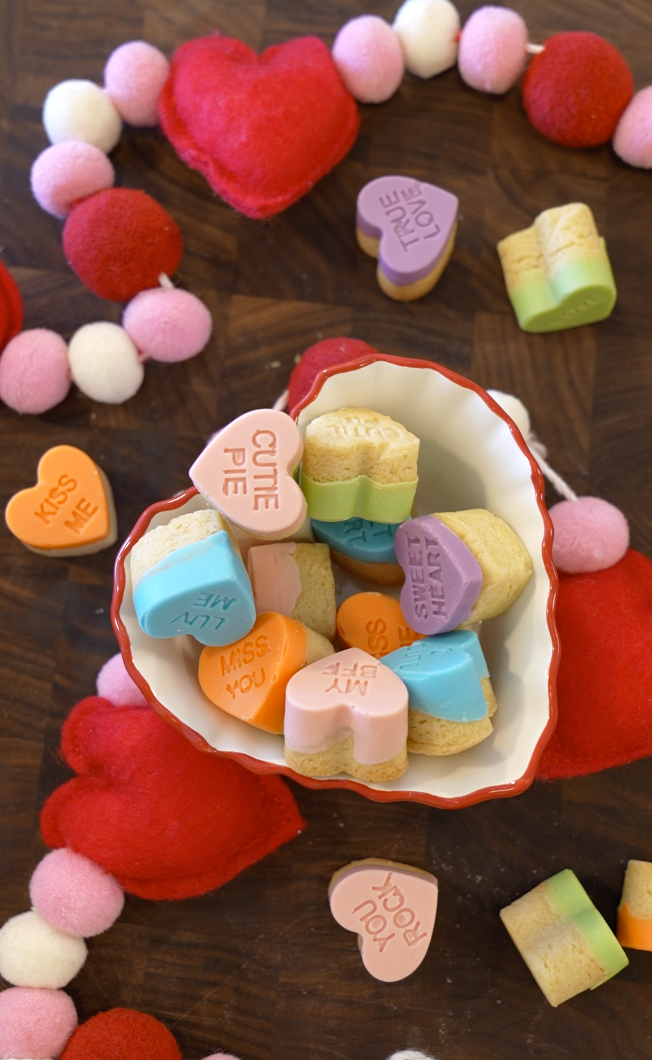 Mini Valentine's Day Message Heart Sugar Cookies